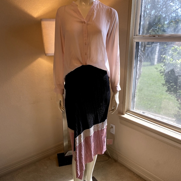 Alfani Dresses & Skirts - Alfani Asymmetric Pleated Colorblock Midi Skirt
